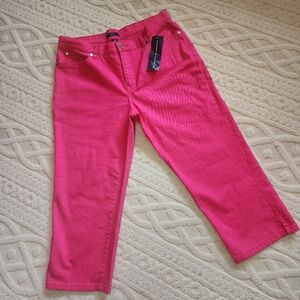 10 NWT Chaps/Ralph Lauren Hot Pink Cropped Denim Pants